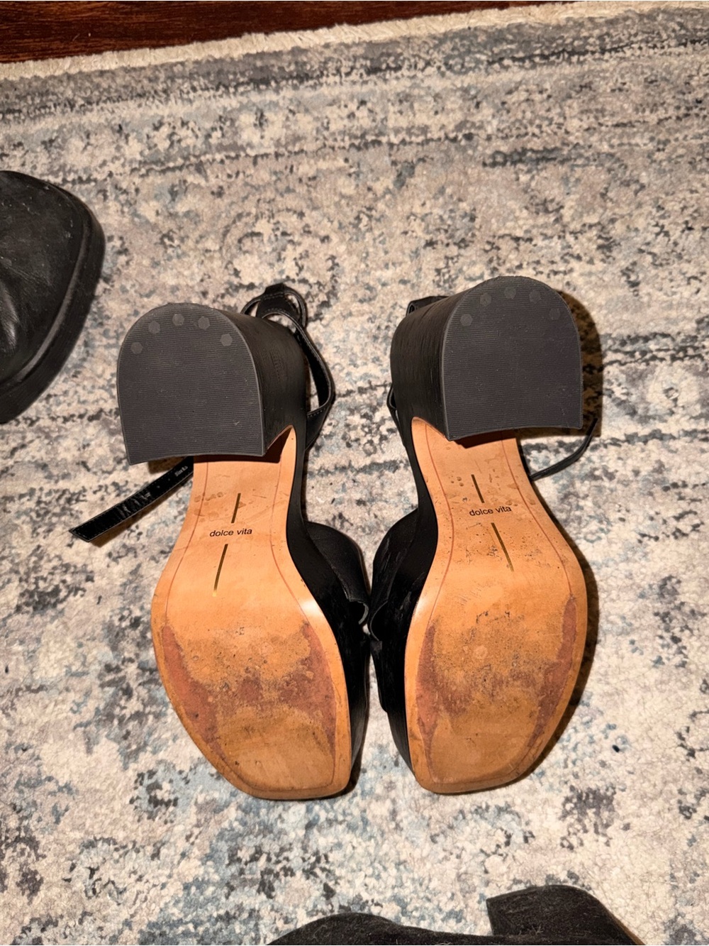 Dolce Vita Platform Block Heel Sandals in Black - Picture 3 of 3